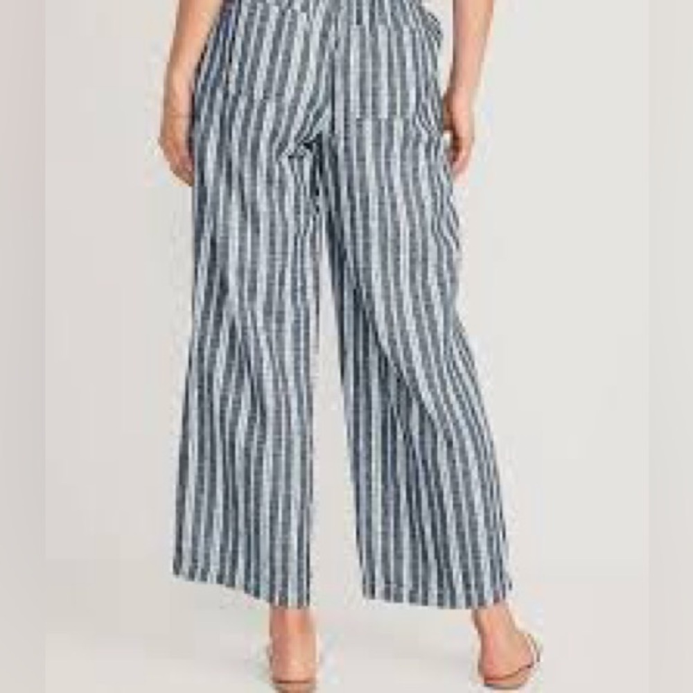 Lovecrazy,Soft Striped Linen-Blend, Wide-Leg Palazzo Pant,Excellent Cond.,Size S - Picture 4 of 11